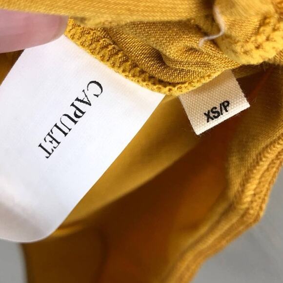 Capulet REVOLVE Mustard Yellow Goldenrod Cara Lace Up Front Lightweight Bodysuit - Picture 7 of 9